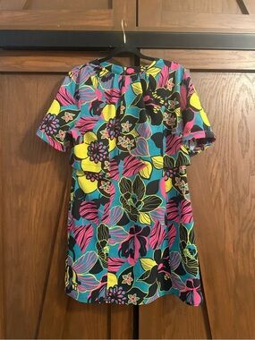 V by Very Neon Tropical Floral Shift Dress US 12/ UK 16 Over Bodice